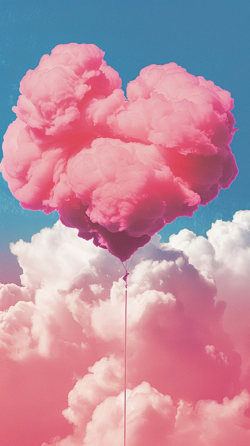 Watercolor Pink Aesthetic Valentine's Day Mobile Wallpaper