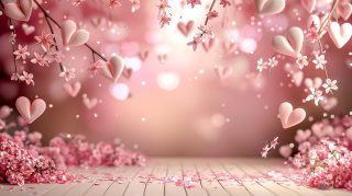 Elegant Pink Aesthetic Valentine's Day Desktop Wallpaper