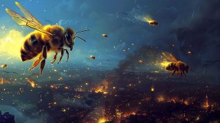 Vibrant AI Bee Army Wallpaper for PC: Free Download