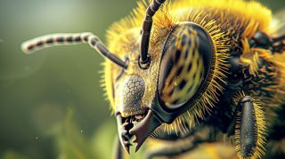 Digital Background Featuring AI Bee Cyborg in 4K