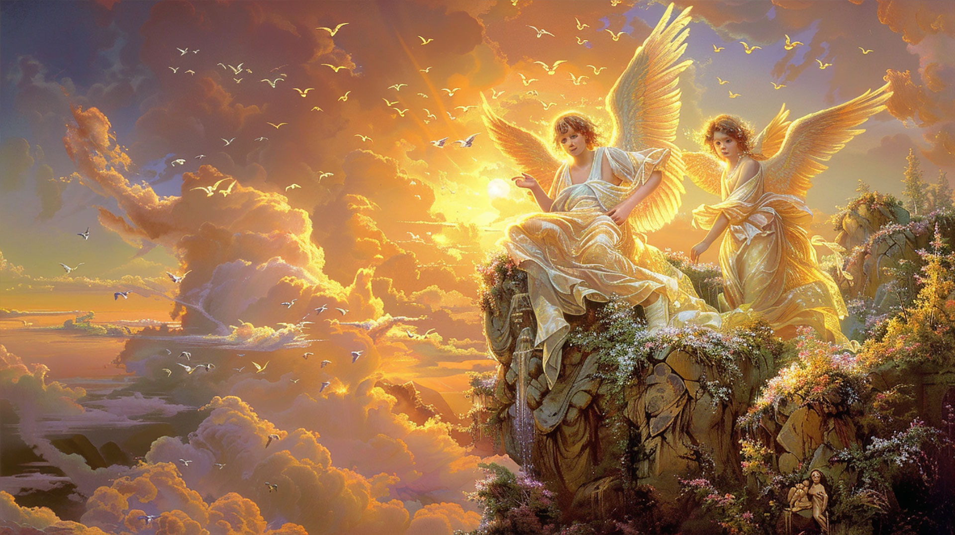 Heavenly Choir: Angels Desktop Background