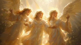 Seraphic Beauty: Angels Desktop Wallpaper