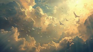 Celestial Grace: Angels in Heaven Wallpaper