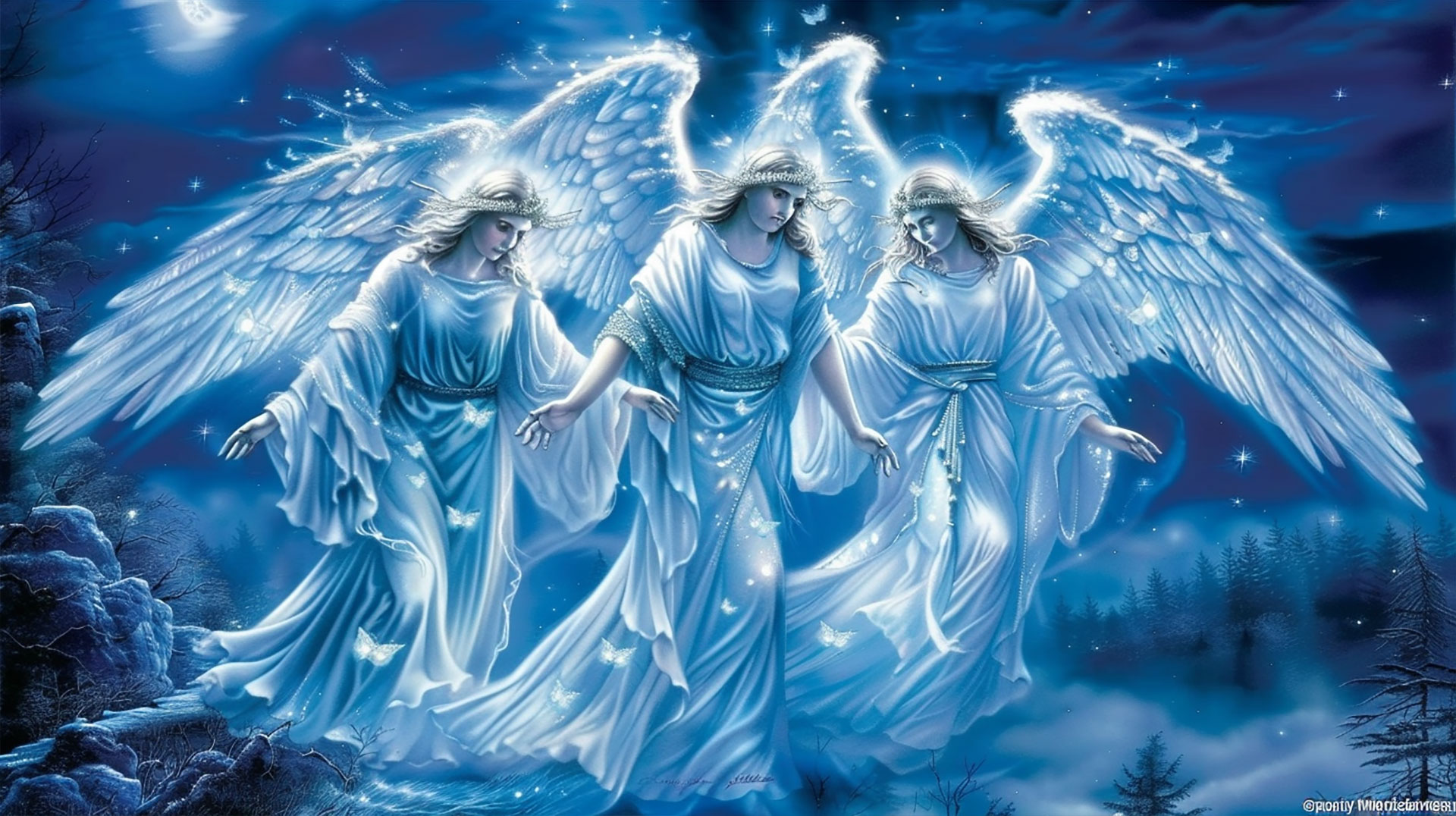 Divine Guardians: Angels in Heavenly Light