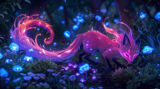 AI Generated Ultra HD Red Nine-Tailed Foxes Wallpaper for FreeCreative AI Logo Design for Anime Red Nine Tail Foxes