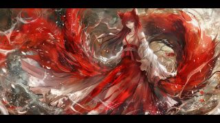 Stunning 4K HD Wallpaper of Anime Red FoxesDynamic Brand Identity for Anime Red Nine Tail Foxes