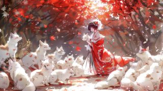 Pictures of Anime Red Nine-Tailed Foxes for PC WallpapersCaptivating High-Resolution Red Nine Tail Foxes Wallpaper