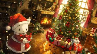 1920x1080 Anime Christmas Hello Kitty Wallpaper