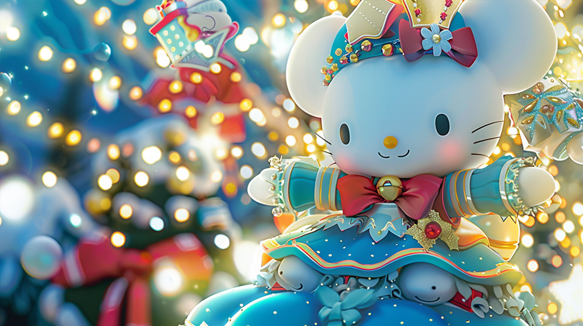 Charming Anime Christmas Hello Kitty Wallpaper