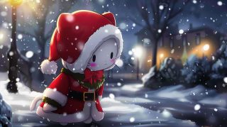 4K Anime Christmas Hello Kitty Wallpaper for Desktop