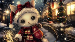 Anime Christmas Hello Kitty Wallpaper in 16:9 Aspect Ratio