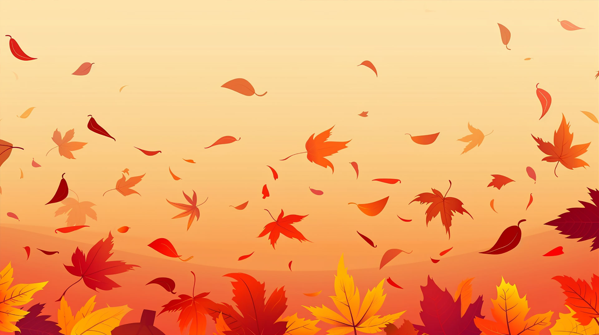 Golden Autumn Leaves Falling Wallpaper