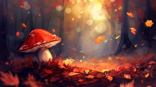 Cute Mushroom HD Background for Desktop