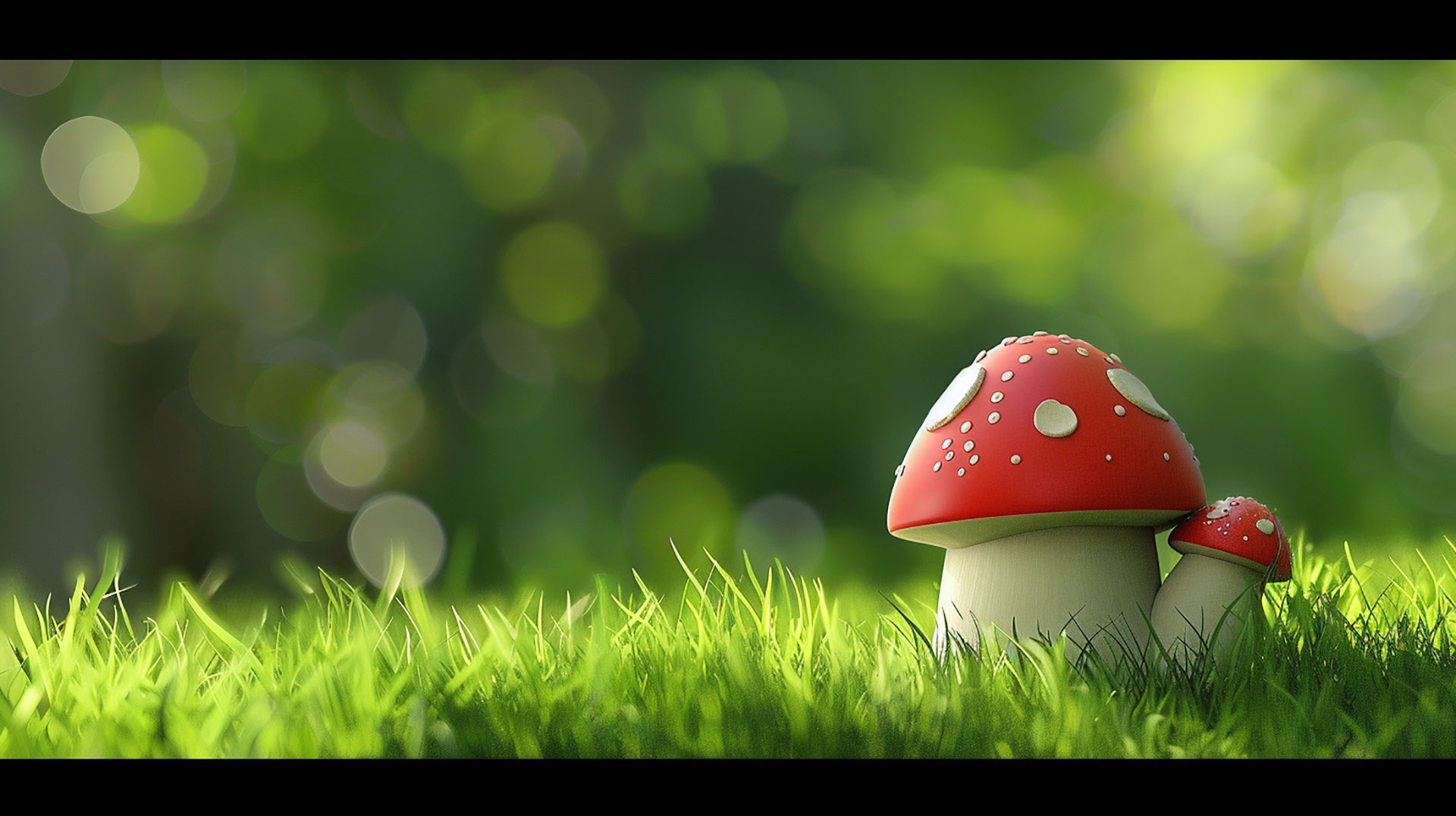 Cute Mushroom 16:9 HD Background