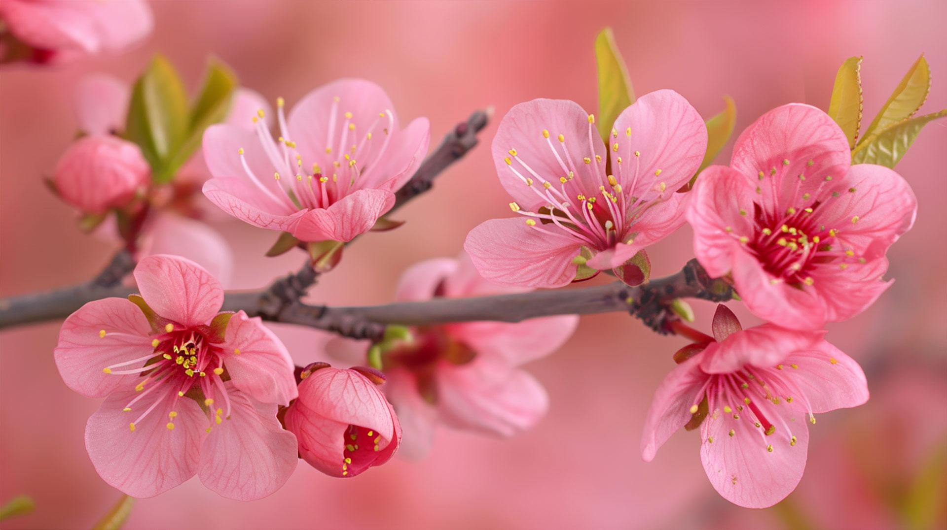 Digital Background: Pink Flower Wallpaper