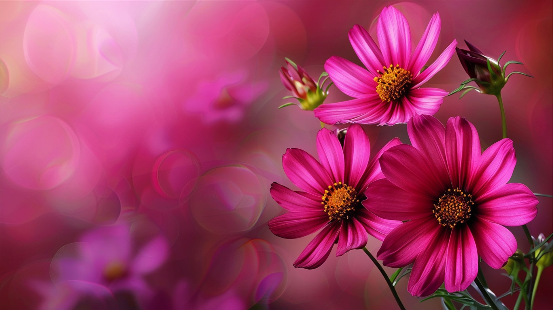 AI-Enhanced Background Pink Flower Image