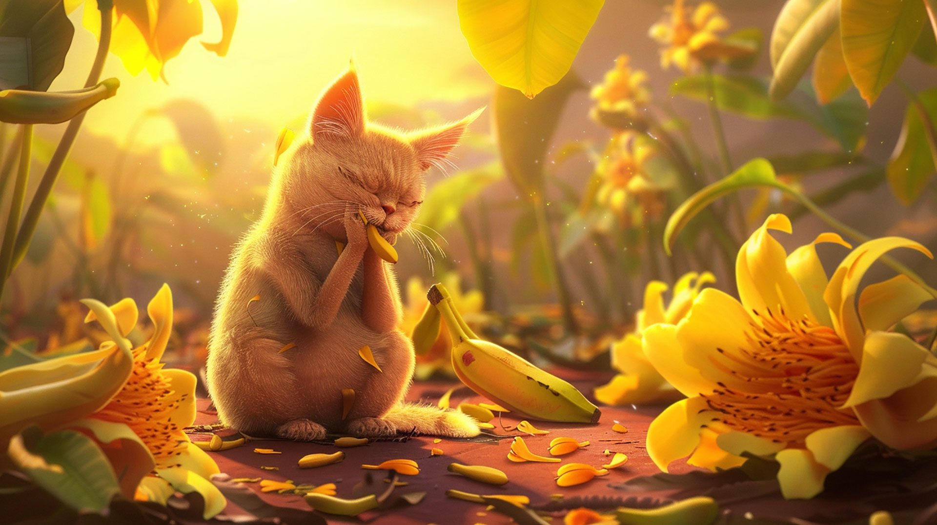 Sad Banana Cat Desktop Background