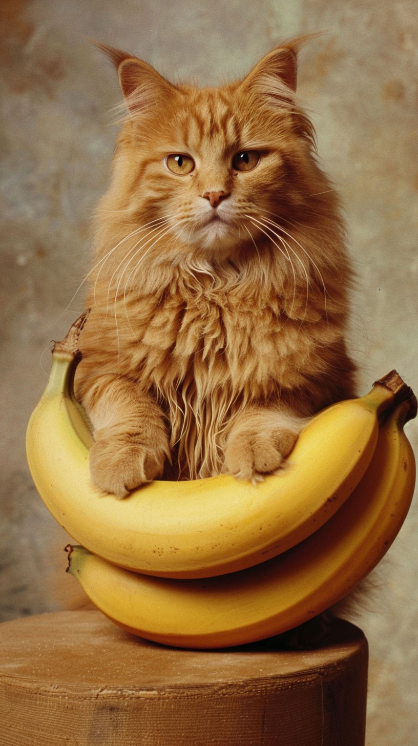 Cute Banana Cat Wallpaper for iPhone