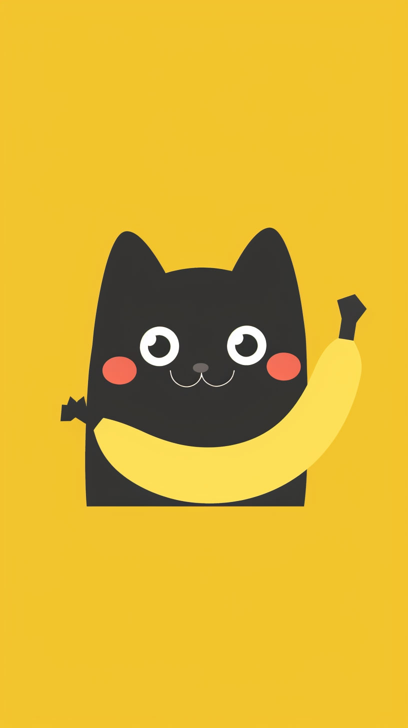 Surreal Banana Cat Wallpaper for iPhone