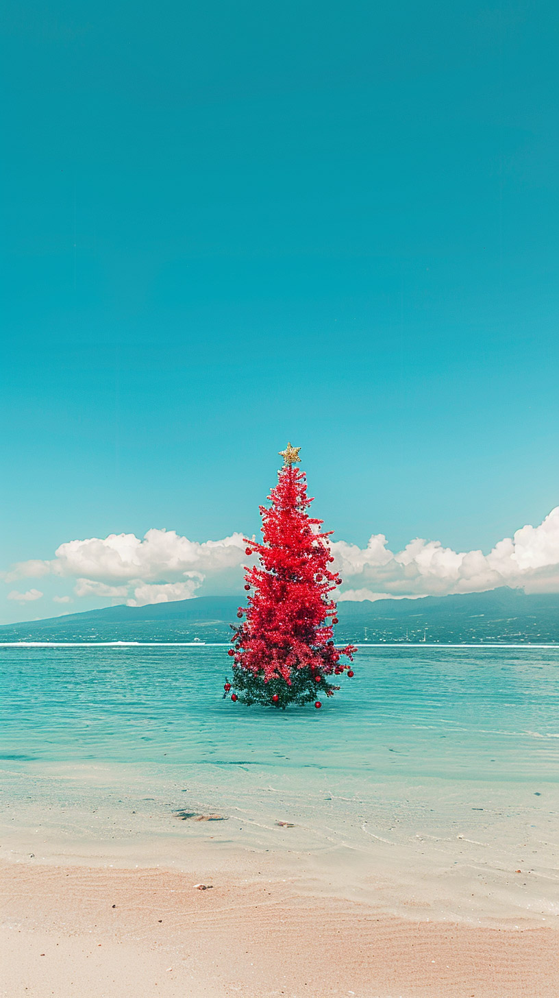 Digital Background: Christmas at the Beach for Phones