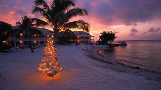 Free Wallpaper for Desktop with Beach Christmas Vibe