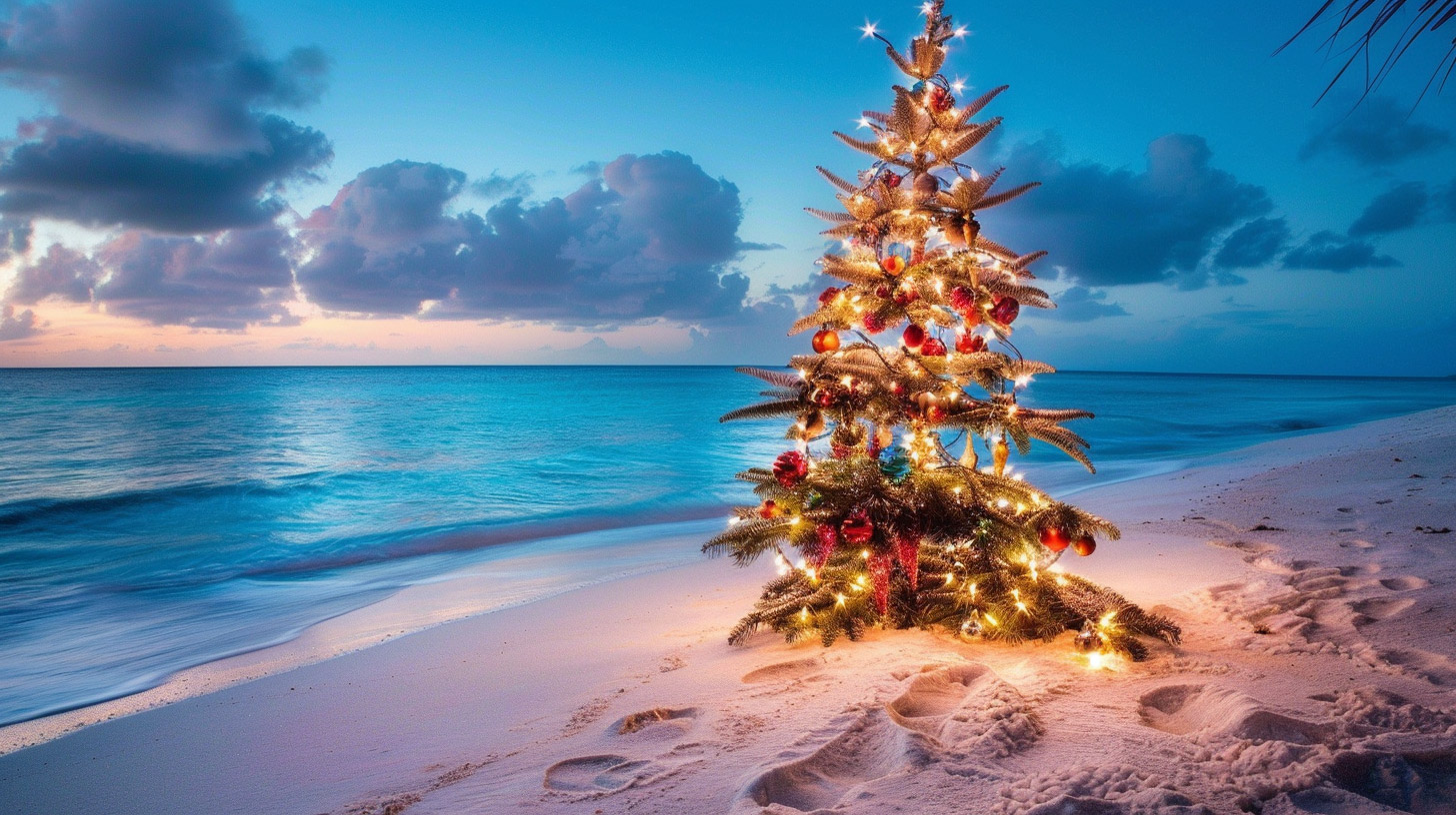 AI Wallpaper: Festive Beach Theme for Your PC