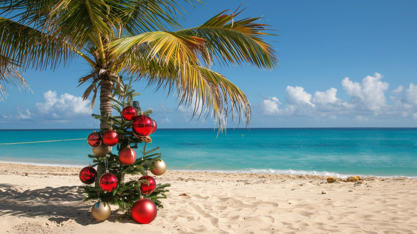 8K Beach Christmas Palm Tree Pictures for Screens