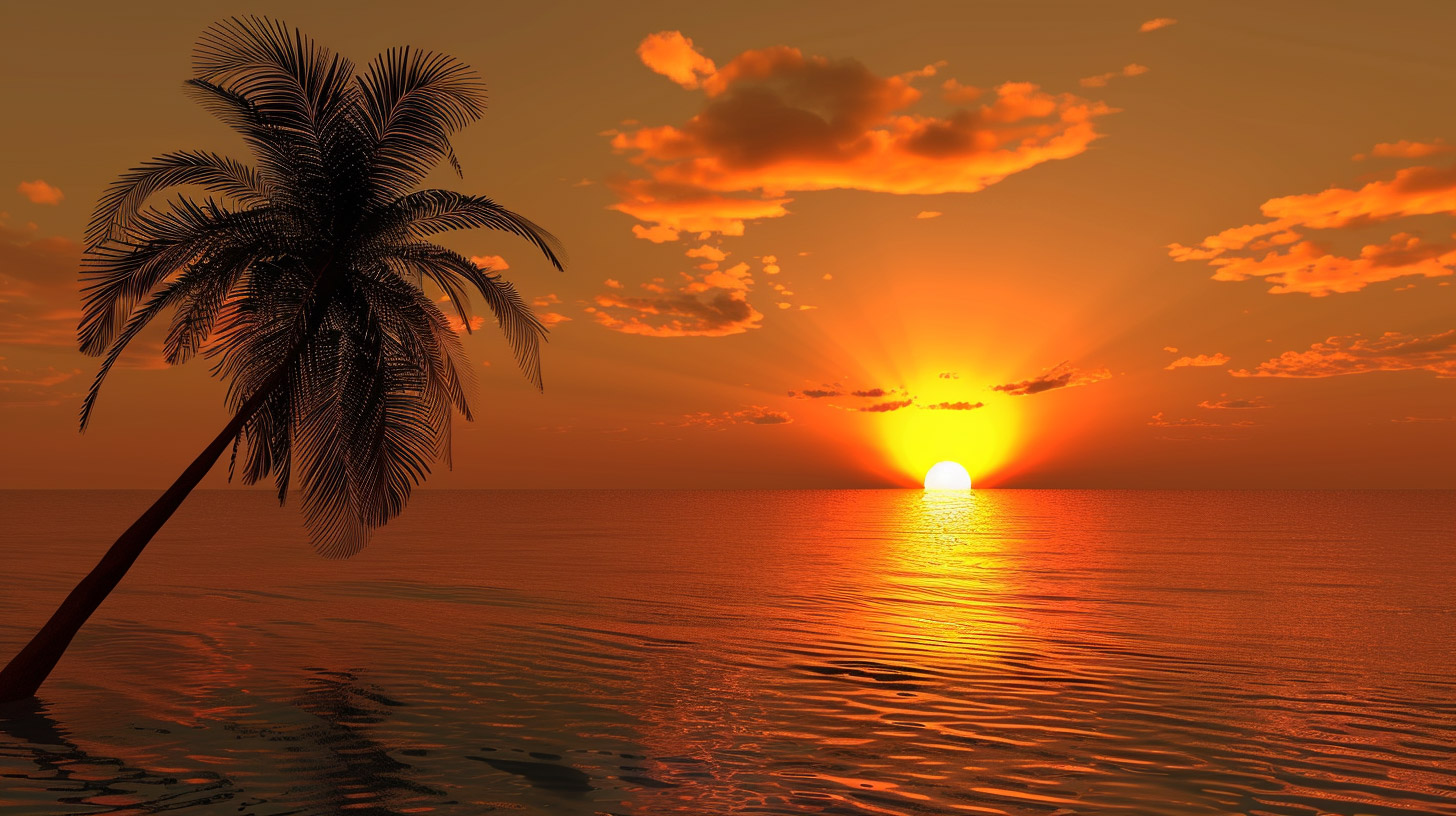 Free Ultra HD Beach Sunset Digital Background Images