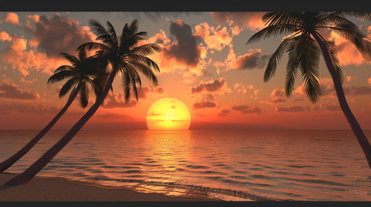 Gorgeous 16:9 Beach-Sunset Wallpaper for Your PC