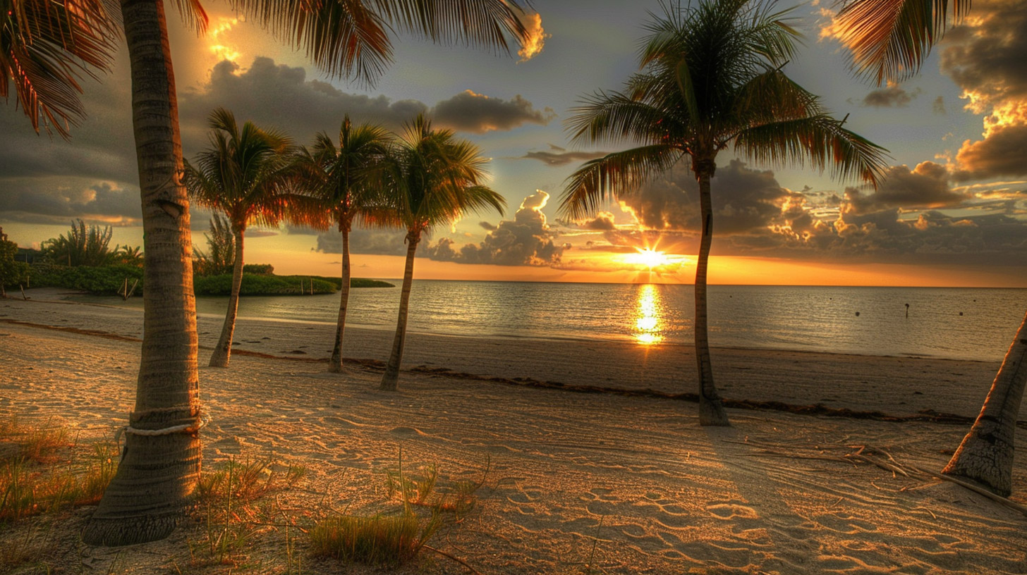 Download Free HD Beach Sunset Wallpaper for PC