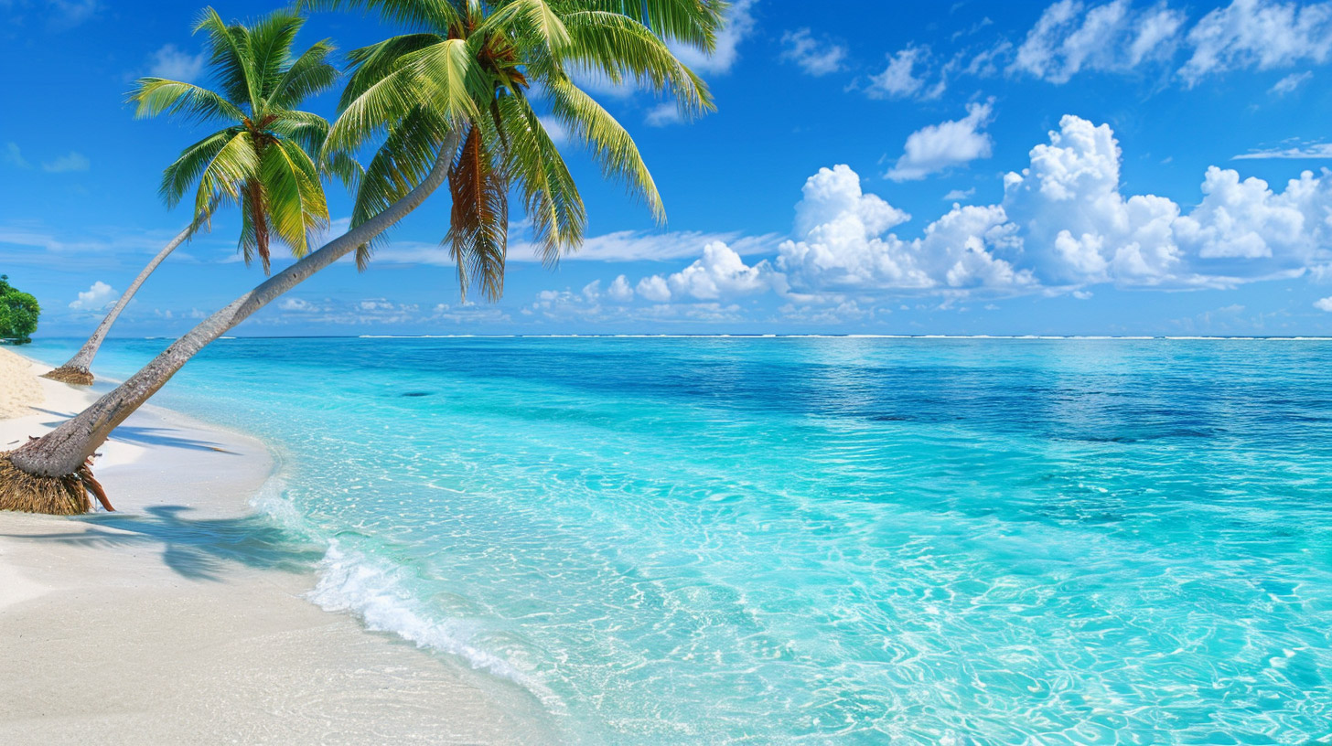 8K HD Wallpaper Featuring Serene Beach Landscapes