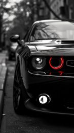 Noir Black Dodge Challenger Wallpaper