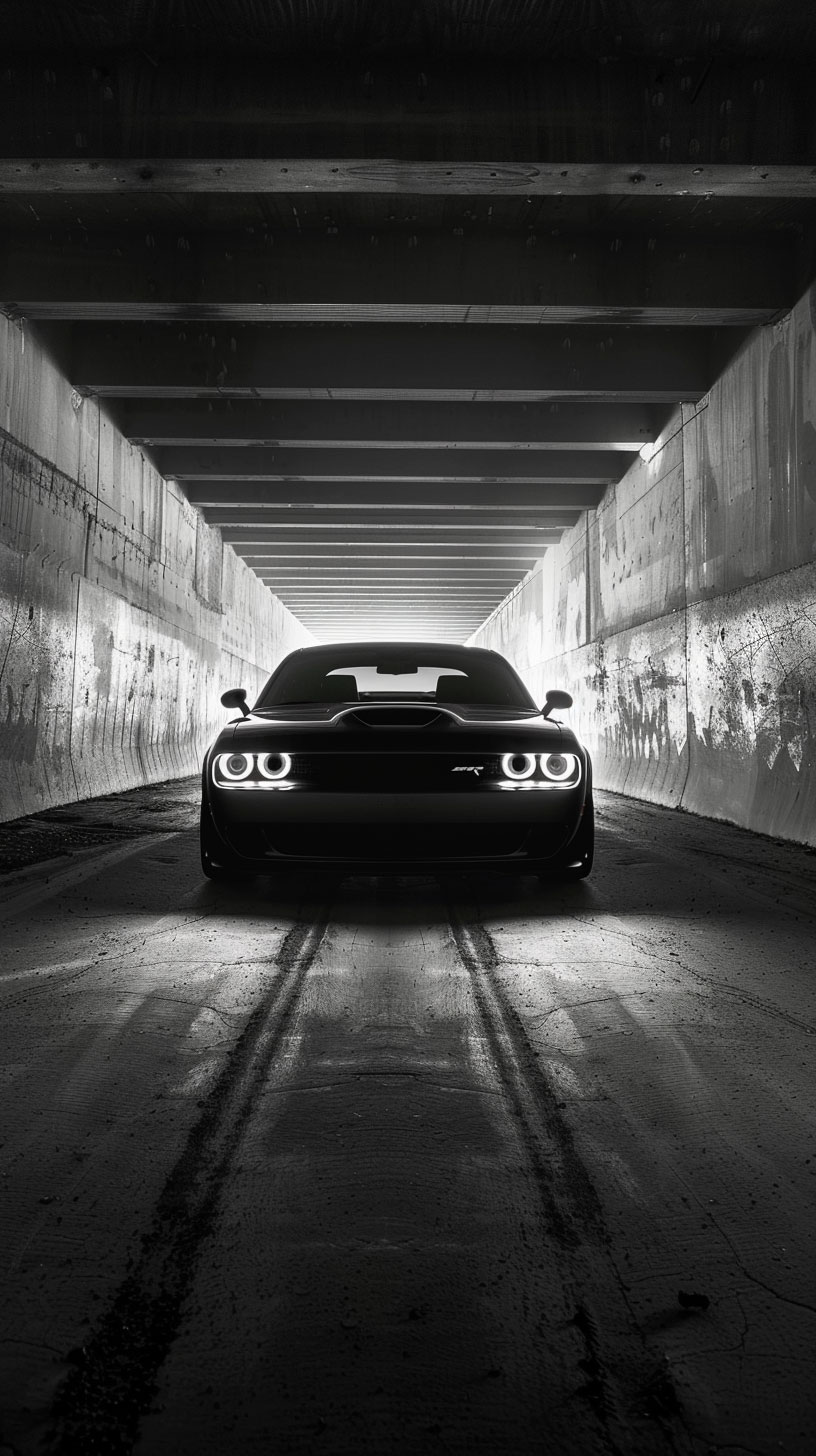 Blacked Out Dodge Challenger Lock Screen