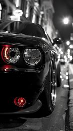 Glossy Black Dodge Challenger Wallpaper