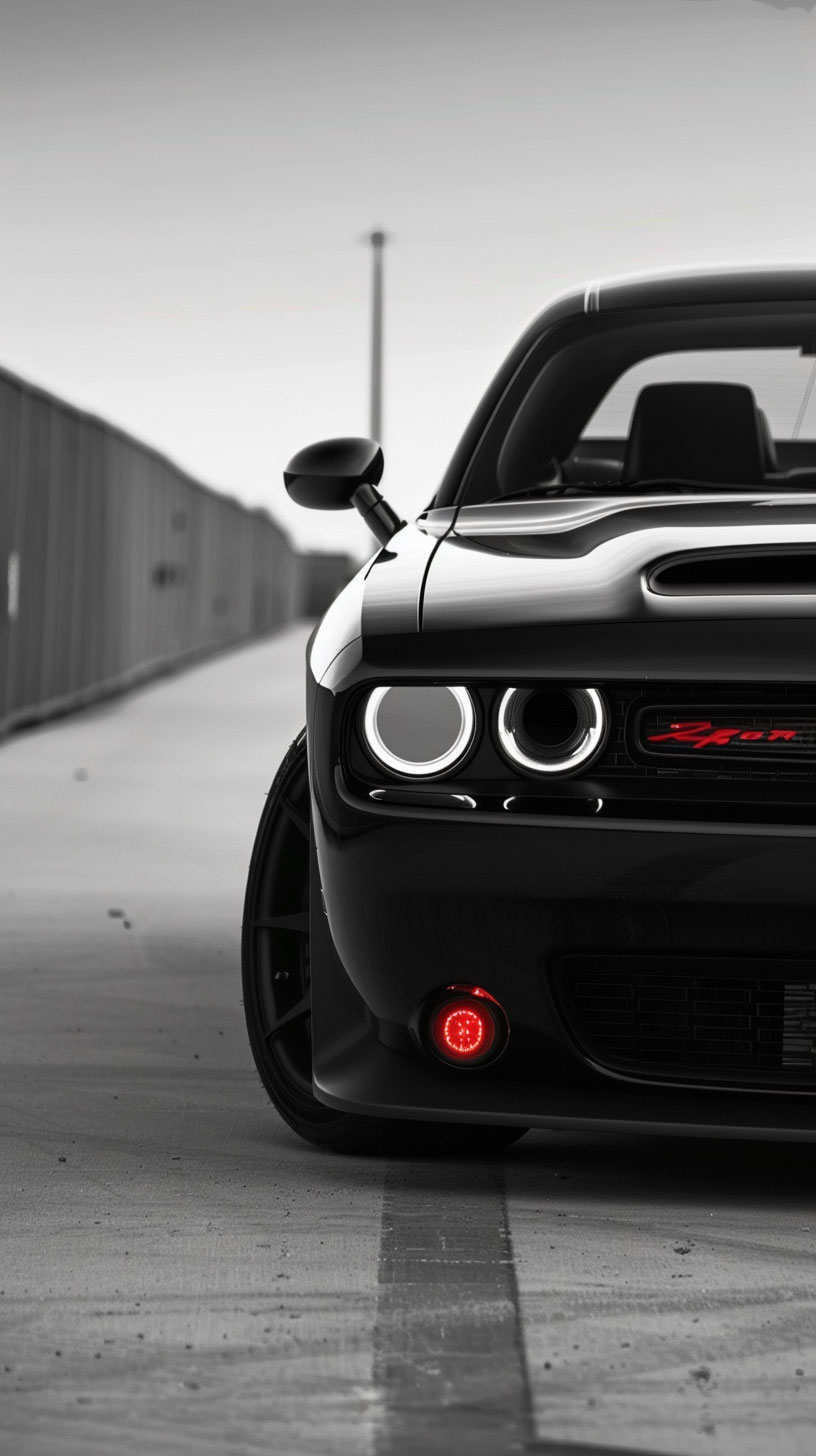 Carbon Black Dodge Challenger Wallpaper