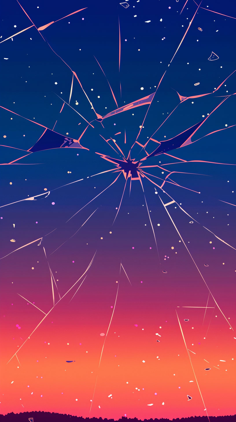 Creative AI-Crafted Broken Phone Screen Wallpaper