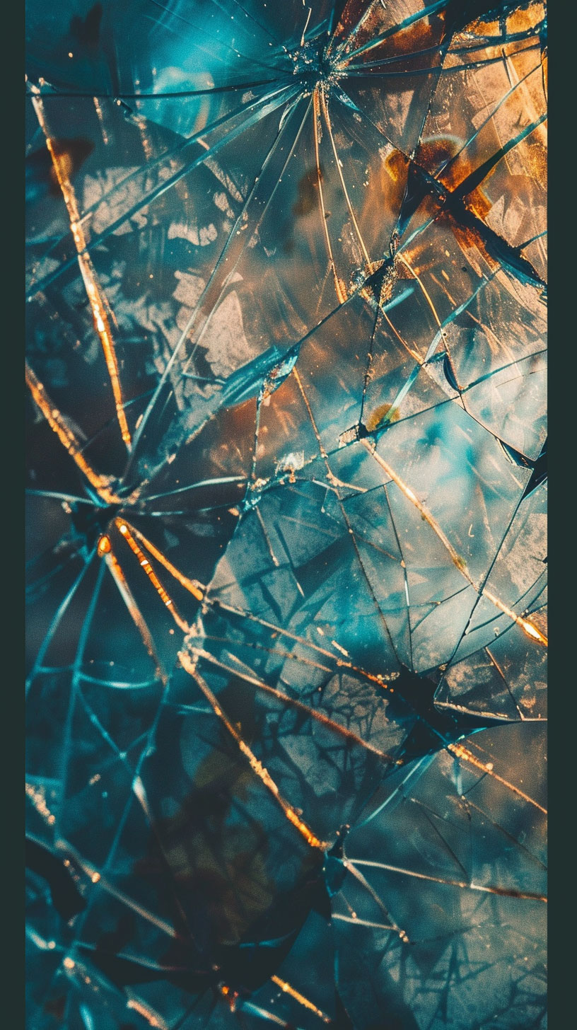 AI-Crafted Broken Phone Screen Wallpaper 4K