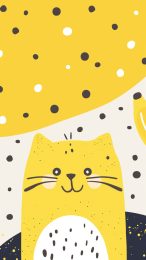 Colorful Cartoon Banana Cat iPhone Wallpaper