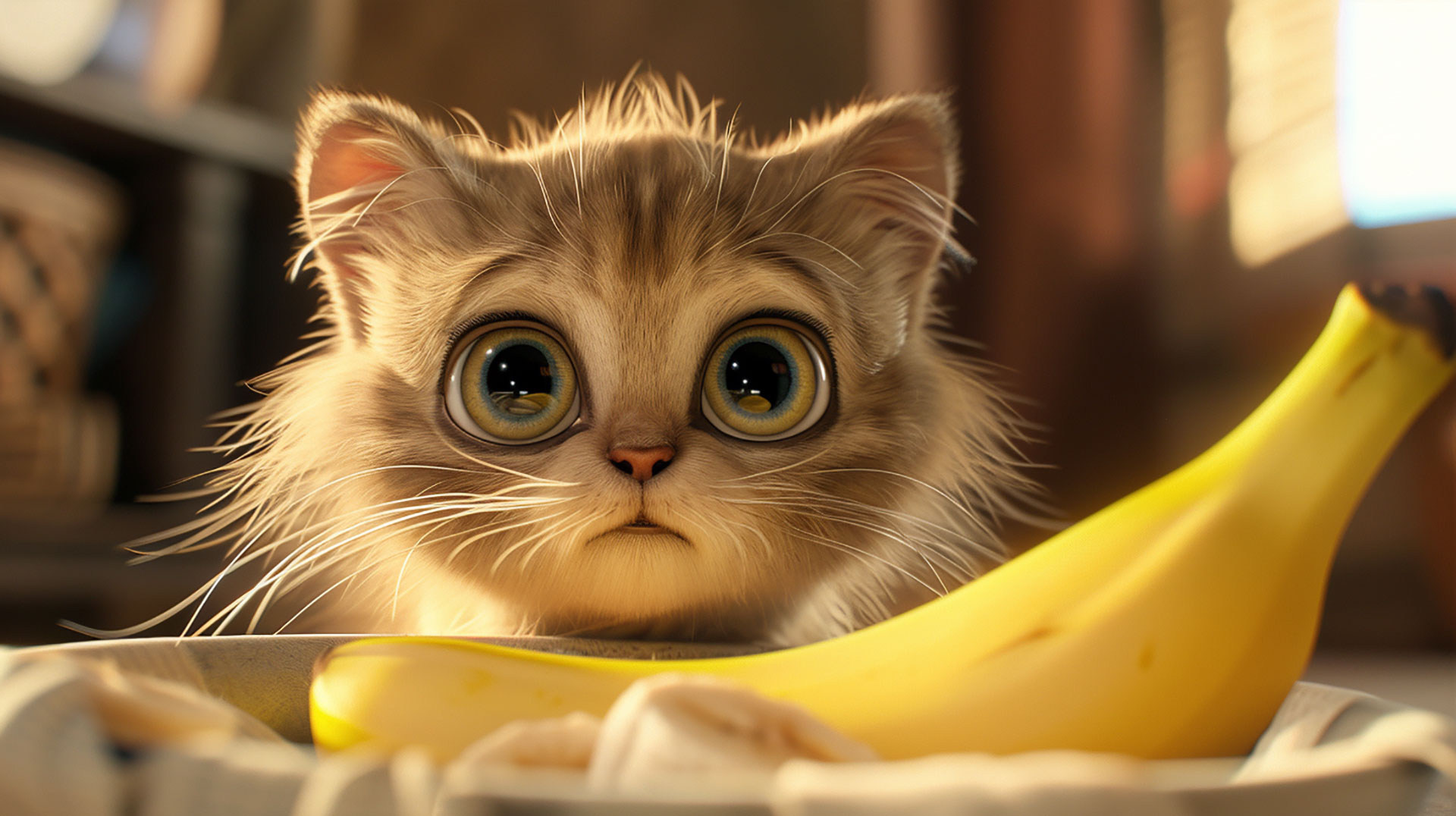 Animated Cartoon Banana Cat Wallpaper