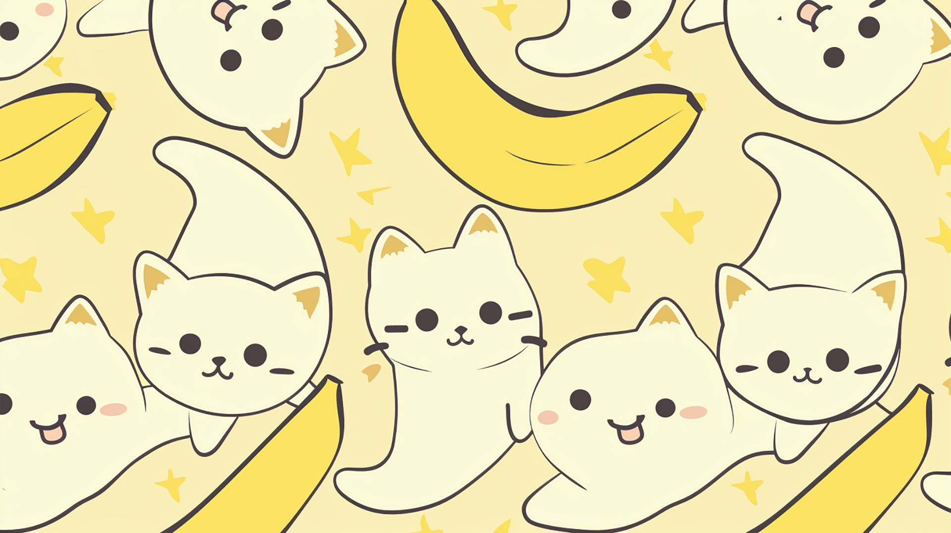 Cartoon Banana Cat Wallpaper for Kids