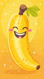 Free 4K cartoon banana wallpaper for mobile phones