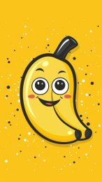 Vibrant cartoon banana wallpaper for iPhone backgrounds