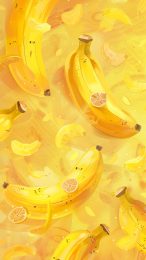 Ultra HD cartoon banana wallpaper for smartphone screens