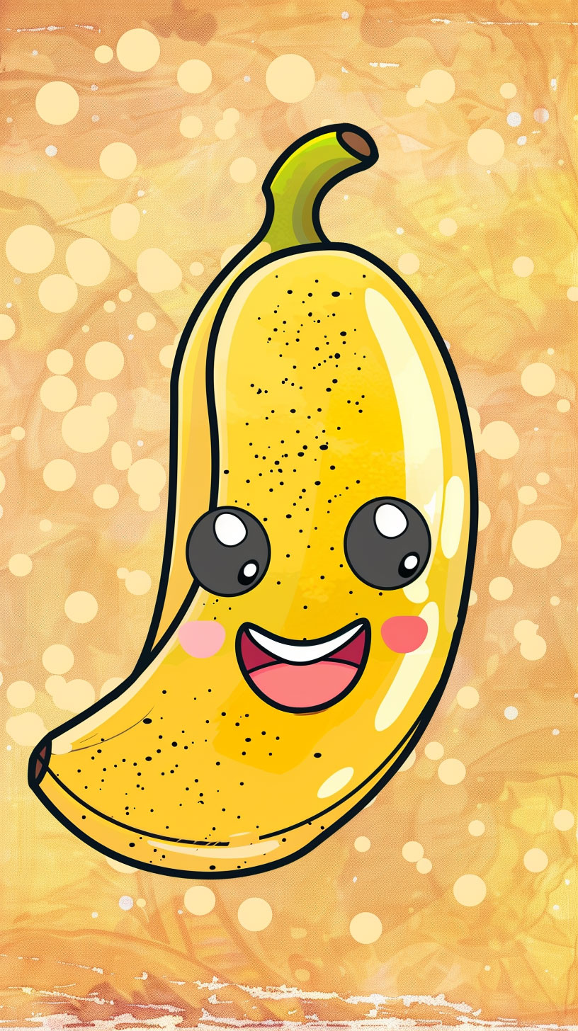 HD cartoon banana wallpaper for iPhone screens