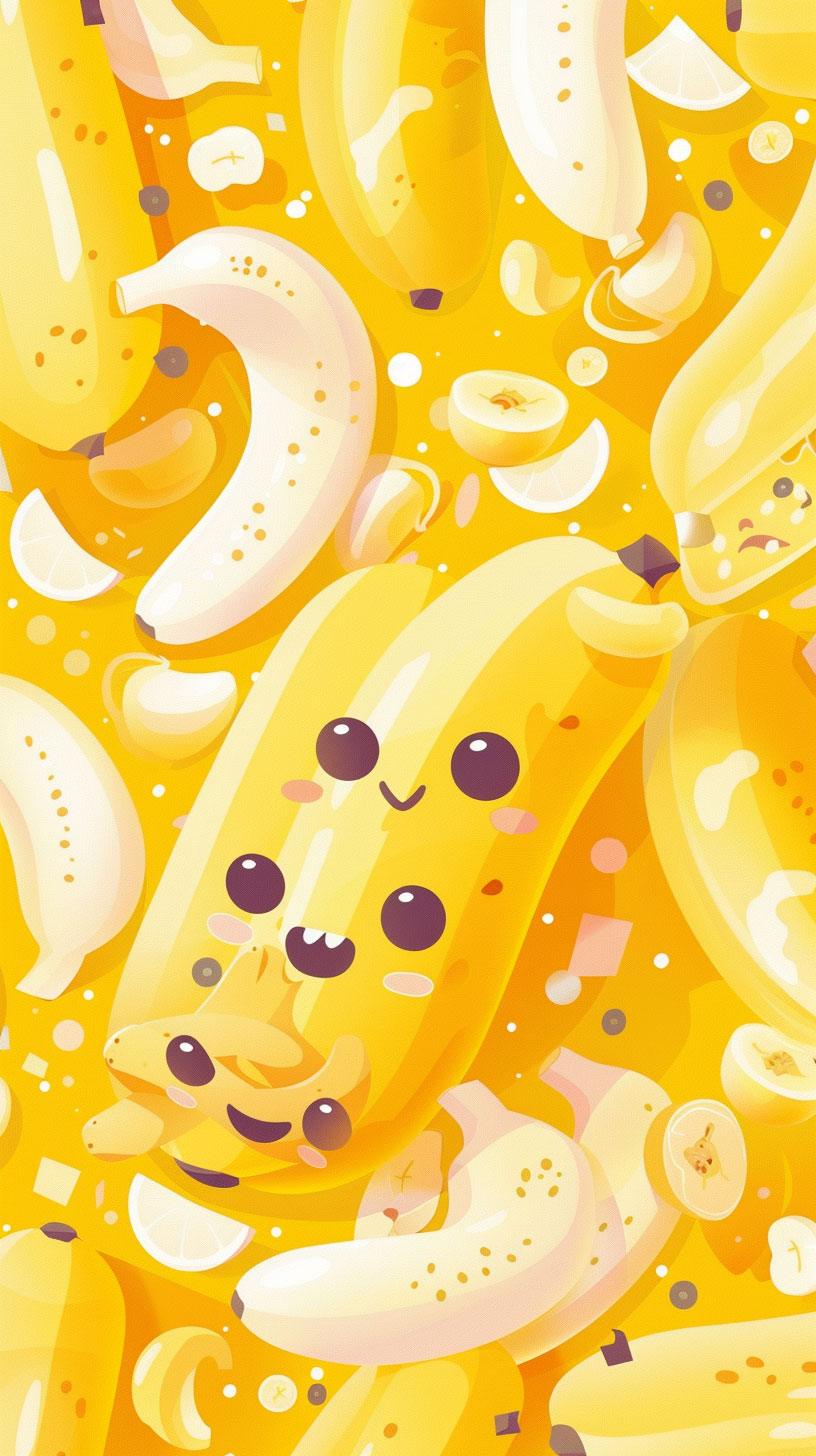 Cute cartoon banana wallpaper for mobile phones