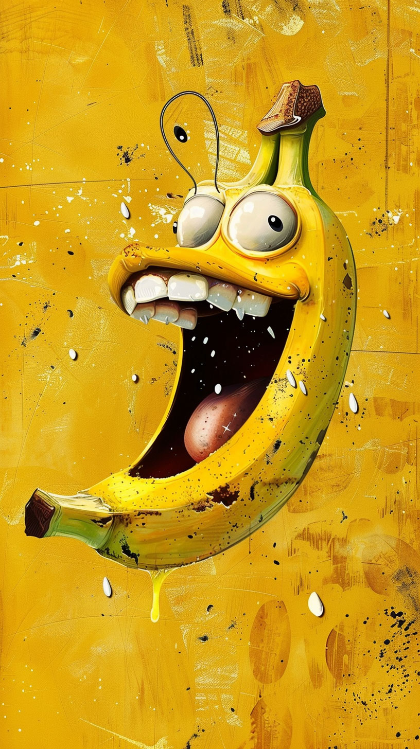 HD cartoon banana wallpaper for Android and iPhone