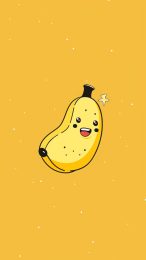 Downloadable cartoon banana phone wallpaper for Android and iPhone