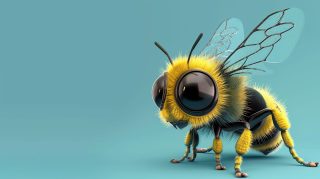 Bright and Cheerful AI Wallpaper of Cartoon Bees