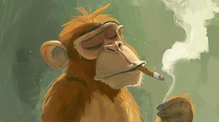 Animated Cartoon Monkey Smoking Artwork