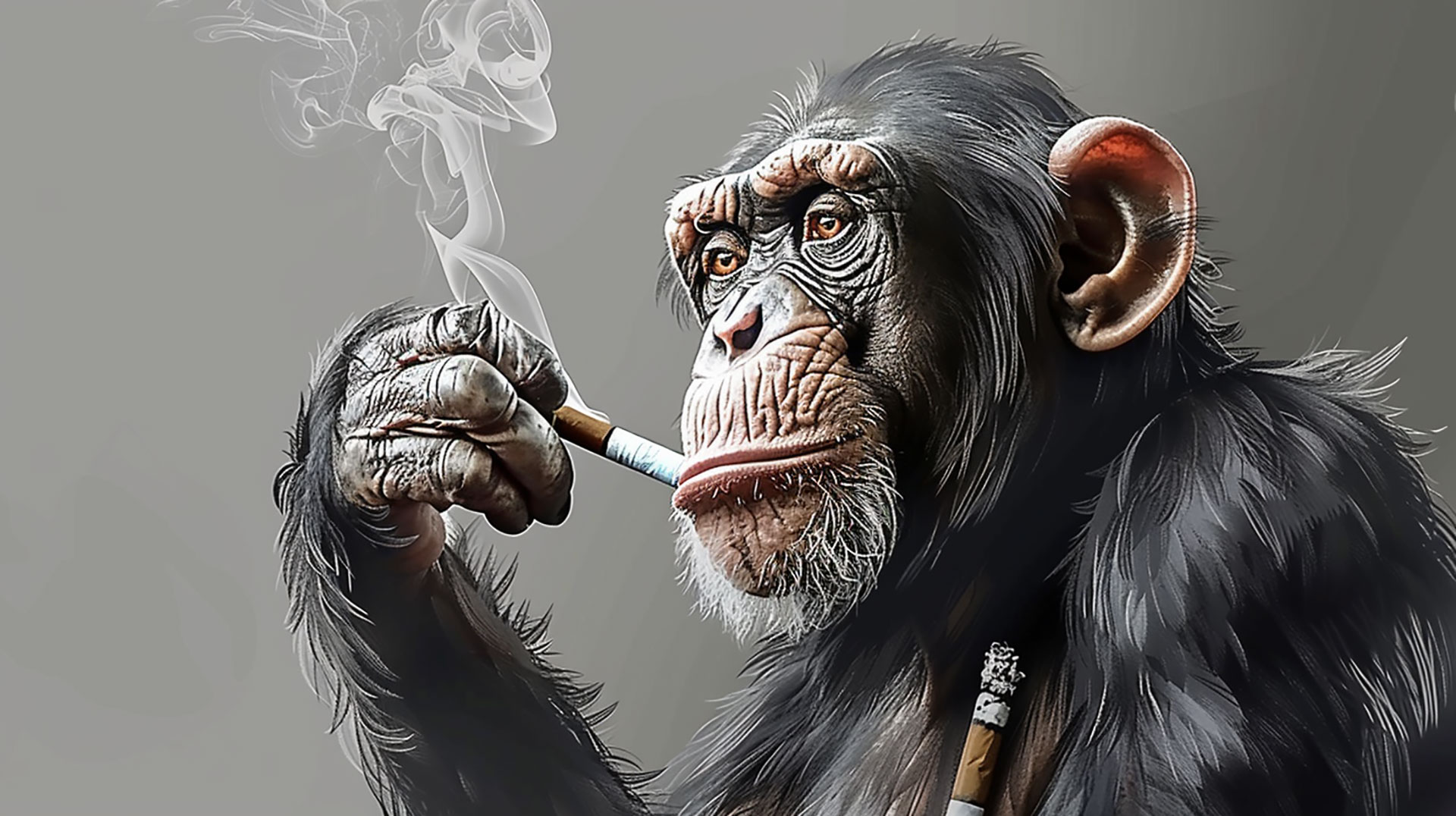 Cartoon Monkey Smoking Cigarette HD Wallpaper